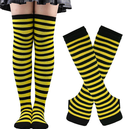 Women Striped Green Knee High Socks - Mad Fly Essentials