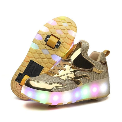 Kids LED Shoes Girl Tow Wheels Skate Shoes - Kids LED Shoes - Mater Kom - Mad Fly Essentials