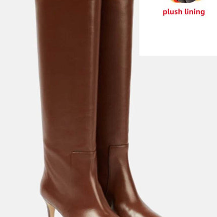 Women Autumn Pointed Slim High Heel Knee High Boots - Mad Fly Essentials