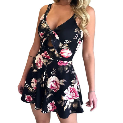 Mini Dress Women European Halter Leopard Dress - Mini Dress - Aibo Carla - Mad Fly Essentials