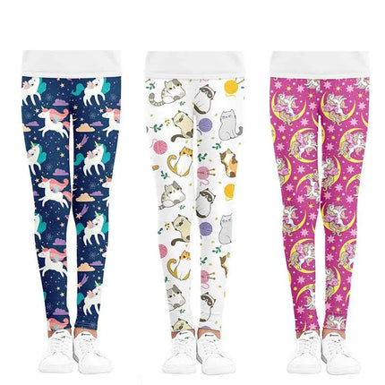 Leggings Girl Cartoon Unicorn Silk Pants - Leggings - Zukocert - Mad Fly Essentials