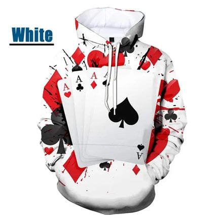 Men 3D King Poker Graphics Hoodies