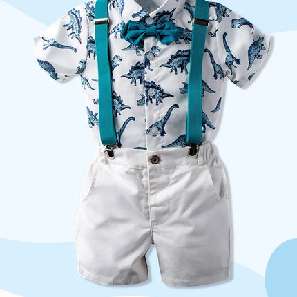 Baby Boys Summer Dinosaur Birthday Gentleman Outfit