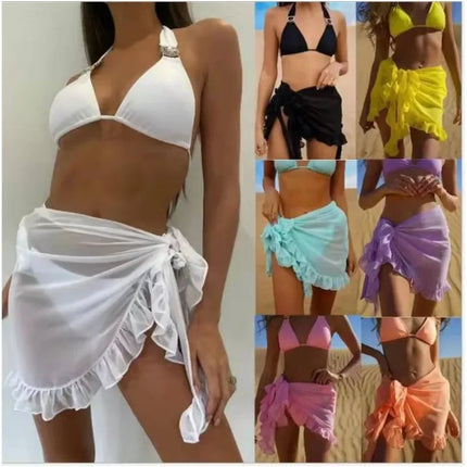 Mini Skirt Women Solid Bikini Cover-Up Beach Wrap Skirt - Mini Skirt - Swimmers Liket - Mad Fly Essentials