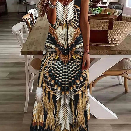 Women 3D Summer Bohemian Maxi Dress - Mad Fly Essentials