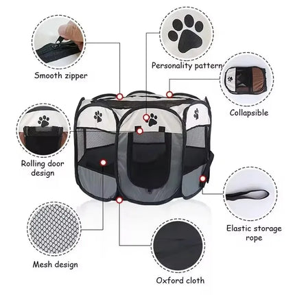 Pet Essentials Portable Foldable Octagonal Kennel - Pet Essentials - Dogbaby - Mad Fly Essentials
