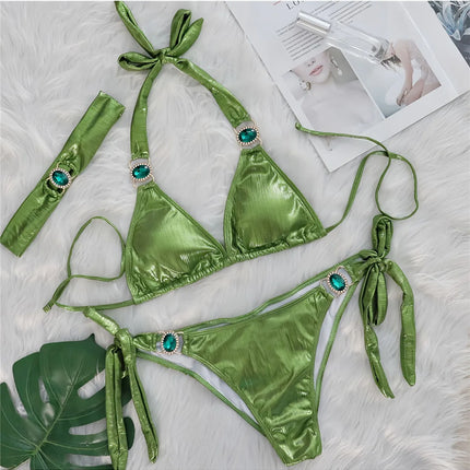 Bikini Set Women Halter Neon Pink Bandage 2pc Swimwear Set - Bikini Set - Myth-box - Mad Fly Essentials
