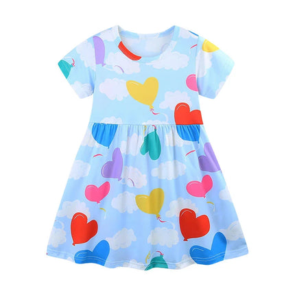 Girl Seasonal Wear 3-8T Summer Princess Birthday Heart Dresses - Girl Seasonal Wear - Jumping Meters - Mad Fly Essentials