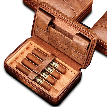 Humidor Cigar Leather Case Travel Gear - Mad Fly Essentials