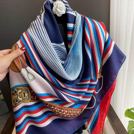Women Spanish Silk Pashmina Floral Square Shawls - Mad Fly Essentials