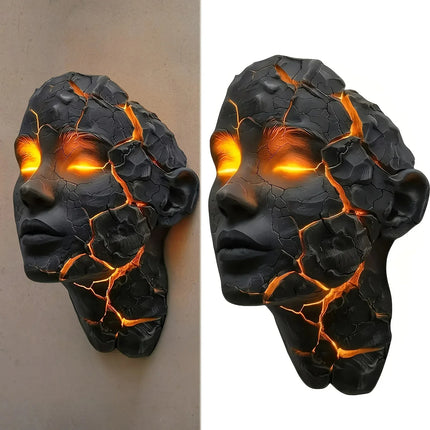 LED Wall Sconce Black Lava Gothic Cracked Soul Orange Wall Lamp - LED Wall Sconce - Chinly - Mad Fly Essentials