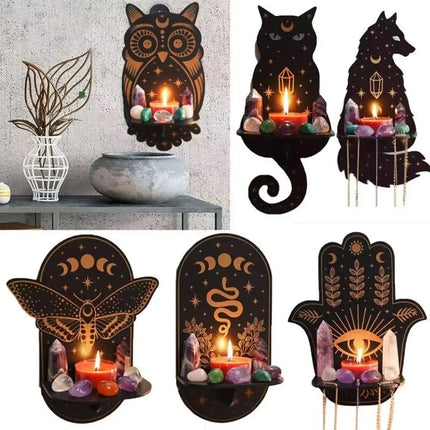 Home Essentials Crystal OWL Animal Wooden Shelf Decor - Home Essentials - Nordic Creations - Mad Fly Essentials
