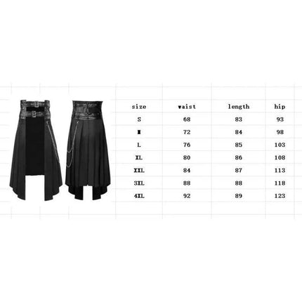 Women Scottish Gothic Medieval Punk Leather Costume Dress Skirt - Mad Fly Essentials