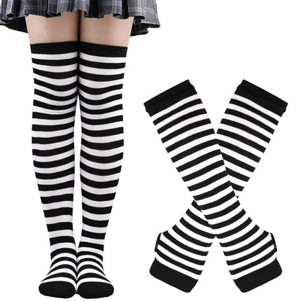 Women Striped Green Knee High Socks - Mad Fly Essentials