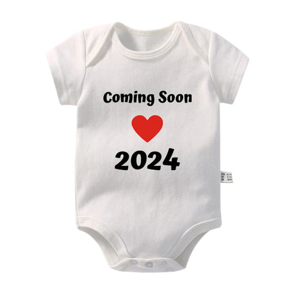 Baby Announcement 2024 Summer Boy Girl Rompers