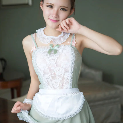 Women Sexy Maid Lingerie Dress Set