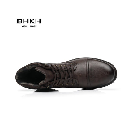 Boots Men Retro British Leather Ankle Footwear - Boots - BHKH - Mad Fly Essentials