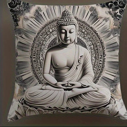 Throw Pillow Zen Stone Buddhist Floral Case - Throw Pillow - Coollazy - Mad Fly Essentials