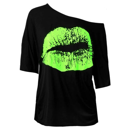 Shirt Women Casual Lips Summer Graphic Tee - Shirt - Mnealways18 - Mad Fly Essentials