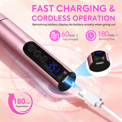 Nail Essentials 35k RPM Rechargeable Portable USB Nail Drill Machine - Nail Essentials - Maange - Mad Fly Essentials
