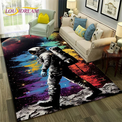 Area Rug Universe Space Galaxy Planet 3D Rug - Area Rug - Essential Rugs - Mad Fly Essentials