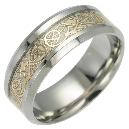 Ring Men Black Minimalist Stainless Luminous Dragon Ring - Ring - Epoxy - Mad Fly Essentials