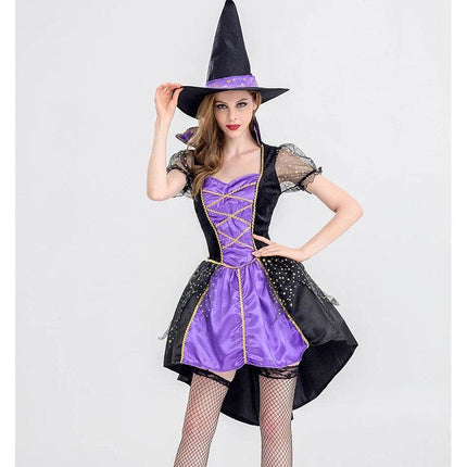 Women Carnival Halloween Purple Witch Costume - Mad Fly Essentials