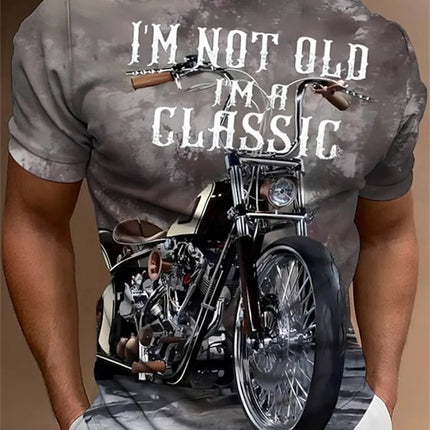 Men Motorcycle 3D Print Classic Shirts