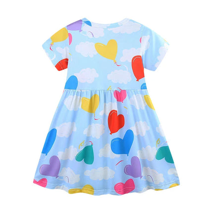 Girl Seasonal Wear 3-8T Summer Princess Birthday Heart Dresses - Girl Seasonal Wear - Jumping Meters - Mad Fly Essentials