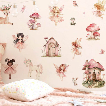 Cartoon Fairy Mushroom Nursery 3D Wall Stickers - Mad Fly Essentials