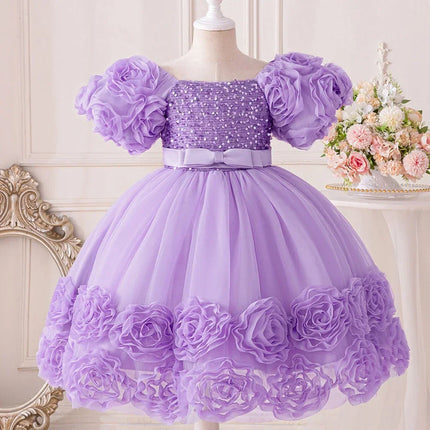 Party Dress Baby Girl Flower Baptism Tutu Birthday Dress - Party Dress - Emmababy - Mad Fly Essentials