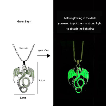 Necklace Luminous Kids Gothic Dragon Neck Cord Party Pendant Boy New - Losstower - Necklace - Mad Fly Essentials