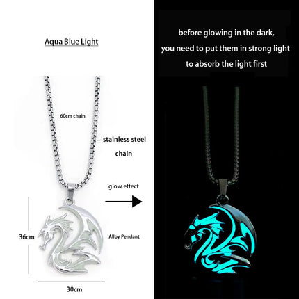 Necklace Luminous Kids Gothic Dragon Neck Cord Party Pendant Boy New - Losstower - Necklace - Mad Fly Essentials