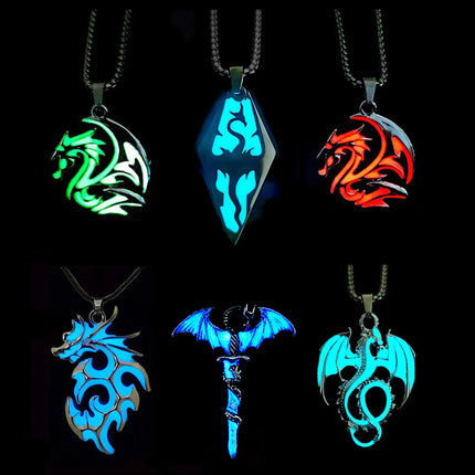 Necklace Luminous Kids Gothic Dragon Neck Cord Party Pendant Boy New - Losstower - Necklace - Mad Fly Essentials