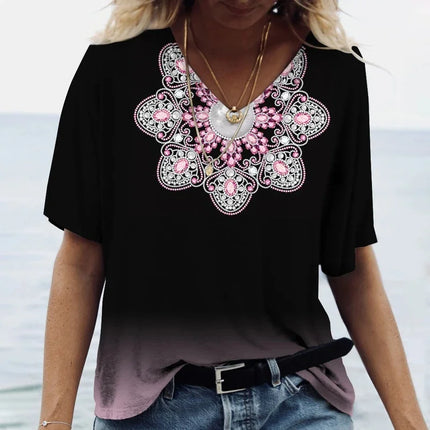 Shirt Women Vintage Sun-Moon Plus Short Tee - Shirt - Dream Girl - Mad Fly Essentials