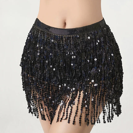Mini Skirt Women Sequin Tassel Belly Dancing Skirt - Mini Skirt - Ailinge - Mad Fly Essentials