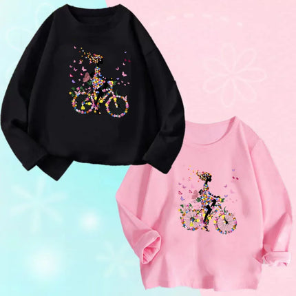 Hoodies Girls Long Heart Kids Graphic Tee Tops - Hoodies - Lolocee - Mad Fly Essentials