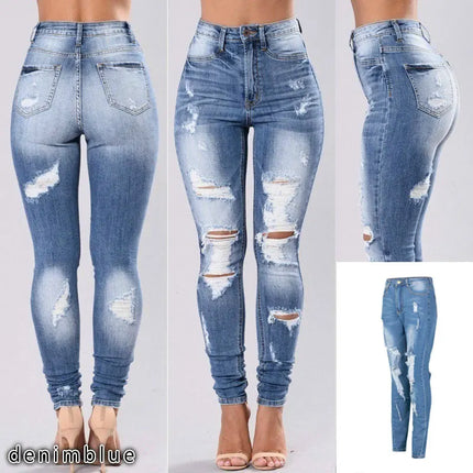 Jeans Women Summer Low Waist Patchwork Pants - Jeans - Honeygaga - Mad Fly Essentials