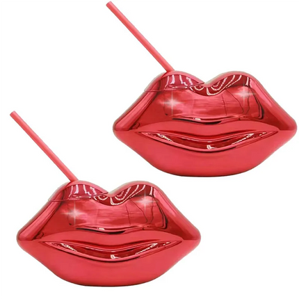 Party Essentials Valentines Day Lip Retro Straw Cups - Party Essentials - Amorcome - Mad Fly Essentials