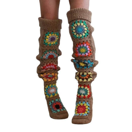 Women Vintage Crochet Thigh High Knee Socks - Mad Fly Essentials