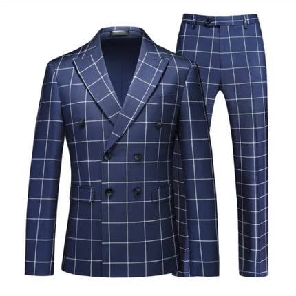 Blazer Men Red Striped Plaid 3pc Dress Suit - Blazer - Idealism - Mad Fly Essentials