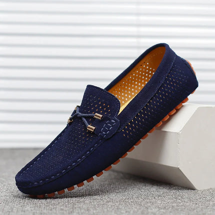 Flats Men Breathable Slip On Hollow Boat Loafers - Flats - M Anxiu - Mad Fly Essentials