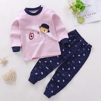 Baby Girl Spring Cartoon Pajama Sleepwear Set