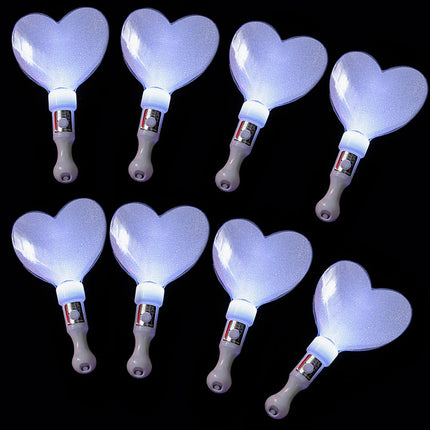 Party Favors 20pc White Heart-Shaped LED Fiber Glow Sticks - Party Favors - Hviero - Mad Fly Essentials