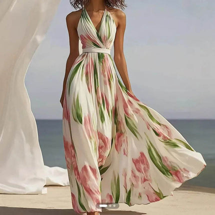 Women Summer Fashion Floral Maxi Dress - Mad Fly Essentials