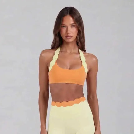 Activewear Set Women Halter Gym Fitness Cross Back Yoga Bra - Activewear Set - Moonlight - Mad Fly Essentials