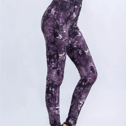 Women High Waist Elastic Slim Solid Fitness Leggings - Mad Fly Essentials