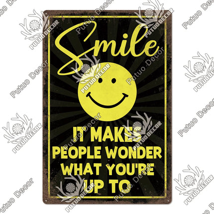Funny Smile Sarcastic Vintage Sign Decor