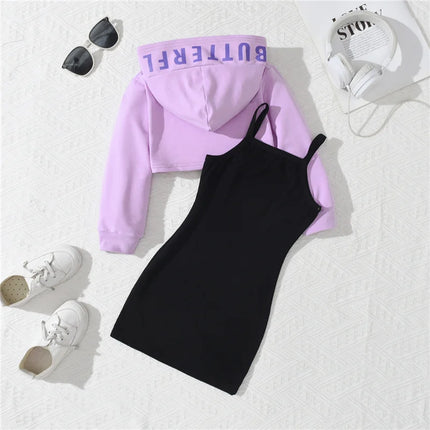 Clothing Set Girl Butterfly Black Vest Dress - Clothing Set - Lolocee - Mad Fly Essentials