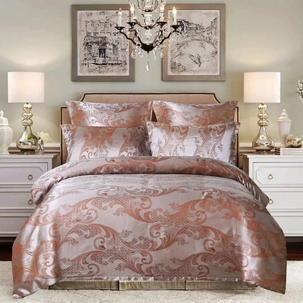 Duvet Set European Jacquard Satin Bedding Set - duvet set - home deluxe - Mad Fly Essentials